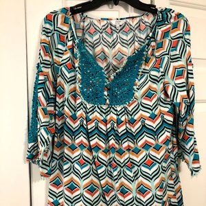 Crown & Ivy 3/4 Sleeve Peasant Blouse